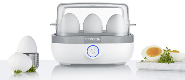 SEVERIN Eierkocher EK 3164, für 6 Eier, weiß grau