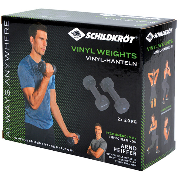 SCHILDKR&Ouml;T Vinyl Hanteln, 1,0 kg Set, gr&uuml;n
