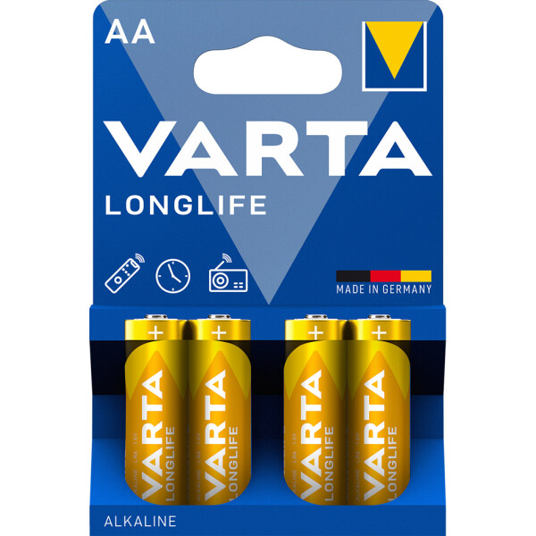 VARTA Alkaline Batterie Longlife, Mignon (AA LR6)