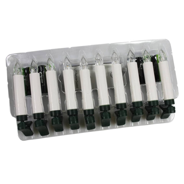PBS Christbaumkerze LED, 105x15mm, weiß, 10 Stück 48461
