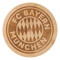 FC BAYERN MÜNCHEN Brotzeitbrettchen rund 21cm braun...