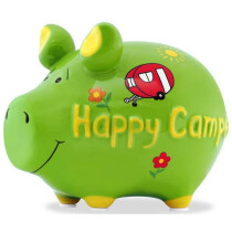 KCG Spardose Schwein klein Happy Camper