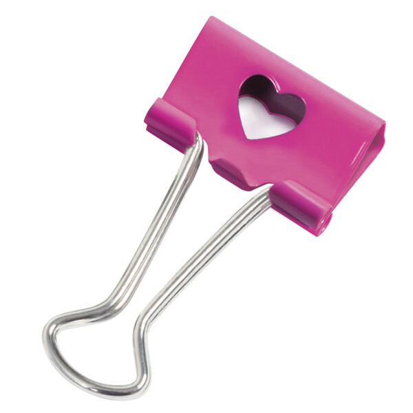 RAPESCO Foldback-Klammern, (B)19 mm, rosa, Emoji