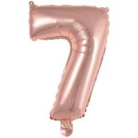 Folienballon Mini Zahl 7 rose 35cm