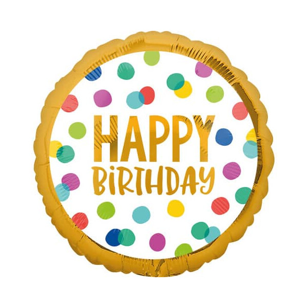 Folienballon Happy Dots Happy Birthday
