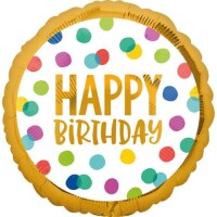 Folienballon Happy Dots Happy Birthday