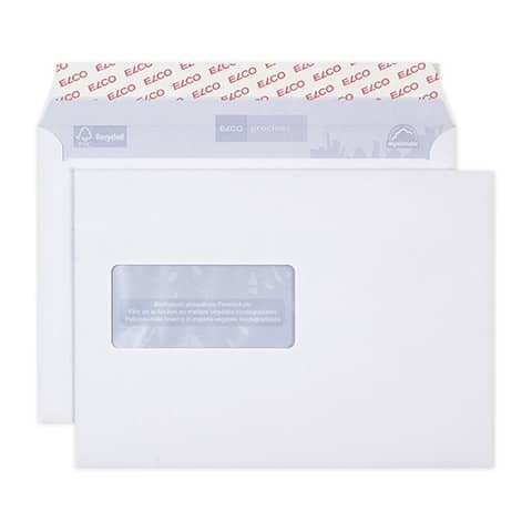 ELCO Briefhülle Proclima C5 mit Fenster, Haftklebung, 100g m², weiß, 500 Stück