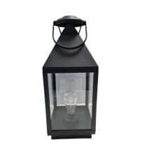Laterne LED Outdoor schwarz 19x19x46cm