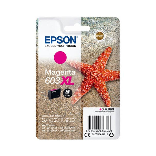 EPSON Original Epson Tintenpatrone magenta High-Capacity (C13T03A34010,T03A340,603XL,T03A3,T03A34010)