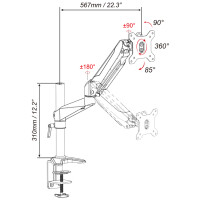 DIGITUS LCD- LED-Monitorarm Single, mit Klemmfuß
