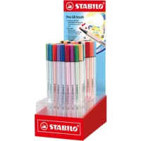 STABILO Faserschreiber mit Pinselspitze Pen 68 brush Kleindisplay, 80 Teile