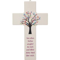 Kinderkreuz mit Spruch natur 15x9cm