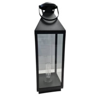Laterne LED Outdoor schwarz 19x19x60cm