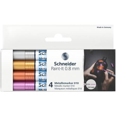 Schneider Metallmarker 4 Stück 0,8mm Paint-It sortiert Set 1
