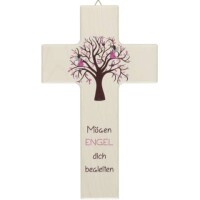 Kinderkreuz Lebensbaum lila 20x12cm