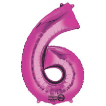 amscan Folienballon Zahl 6 rosa