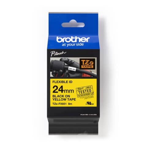 BROTHER Original Brother DirectLabel schwarz auf gelb Laminat (TZE-FX651)