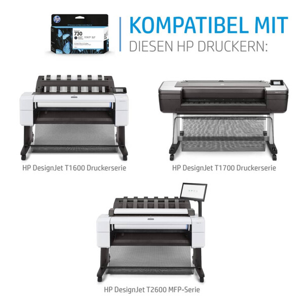 HP Inkjetpatrone Nr.730, 300 ml, yellow P2V70A