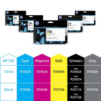 HP Inkjetpatrone Nr.730, 300 ml, yellow P2V70A