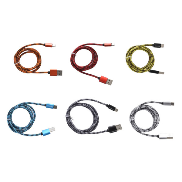 TK Ladekabel USB Typ C Nylon sortiert 40430085