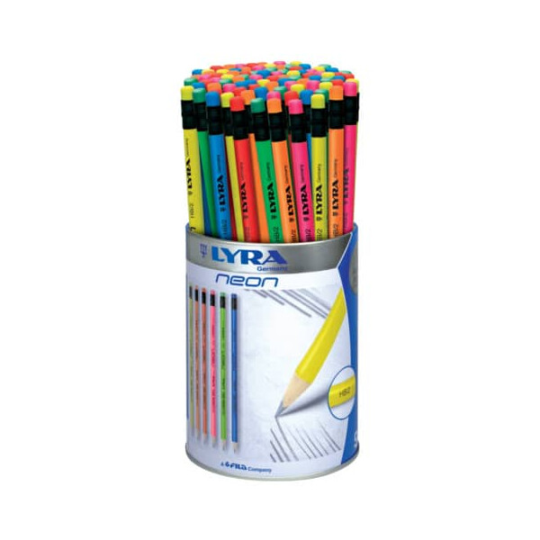 LYRA Bleistift HB Neon sortiert m.Radierer