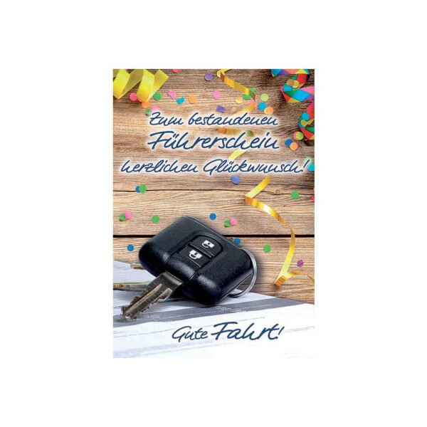 KOMMA³ Glückwunschkarte zum Führerschein, inkl. Umschlag