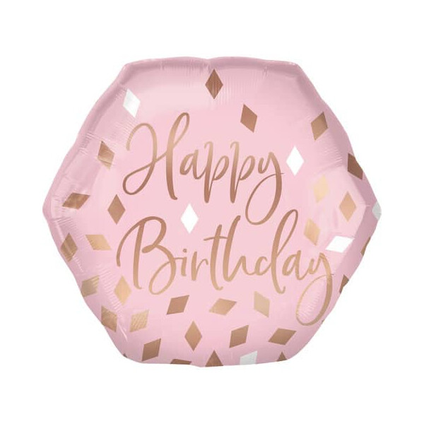 Folienballon SuperShape Blush Happy Birthday