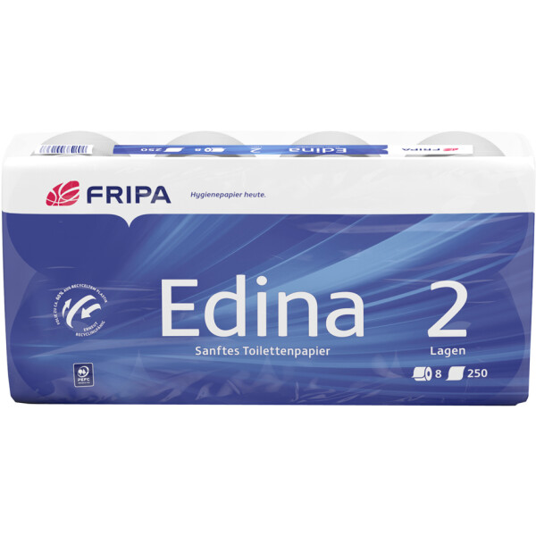 Fripa Toilettenpapier Edina, 2-lagig, hochwei&szlig;