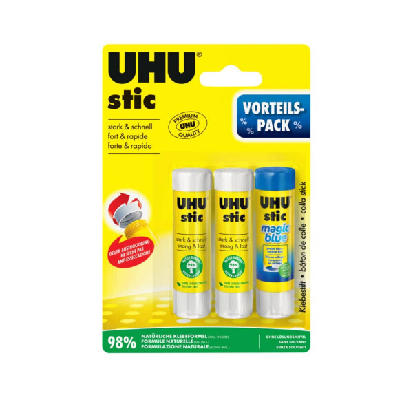 UHU Klebestift stic Bonuspack, ohne L&ouml;sungsmittel, 3x8,2 g 45285