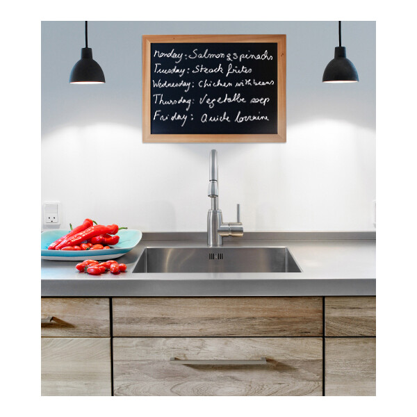 Securit Kreidetafel WOODY, mit Holzrahmen, teak