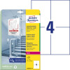 AVERY Zweckform Antimikrobielle Etiketten, ablösbar, A4, 105 x 148 mm, 10 Bogen 40 Etiketten, weiß