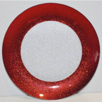 Glasteller rund rot DM 25cm