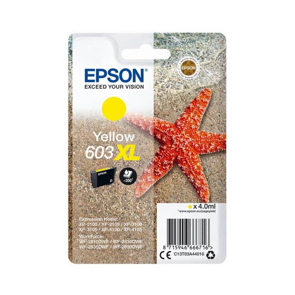 EPSON Original Epson Tintenpatrone gelb High-Capacity (C13T03A44010,T03A440,603XL,T03A4,T03A44010)