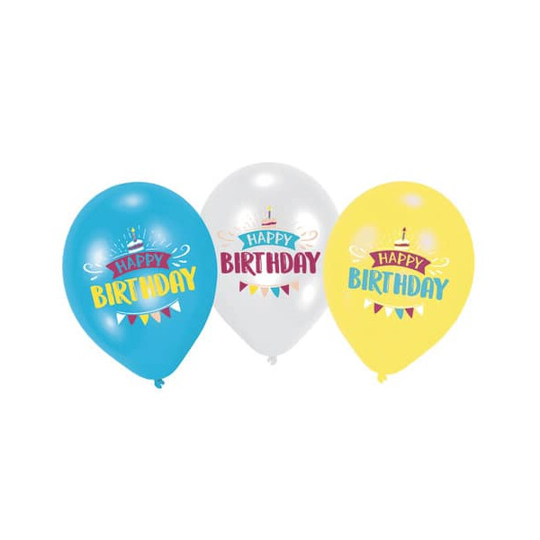 RIETHMÜLLER Luftballon 6ST sort. Happy Birthday