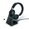 JABRA Jabra Evolve2 65 MS Stereo, Headset - On-Ear - Bluetooth - kabellos - USB-A - Schwarz - mit Ladestation, 26599-999-989
