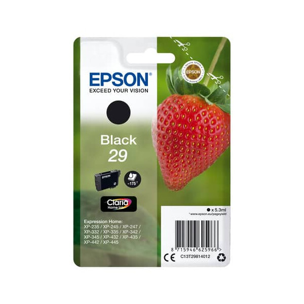 EPSON Original Epson Tintenpatrone schwarz (C13T29814012,29,T2981,T29814012)