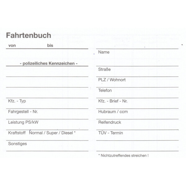 PVP Fahrtenbuch, A6, 20 Blatt 4261