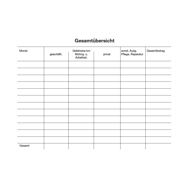 PVP Fahrtenbuch, A6, 20 Blatt 4261
