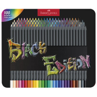 FABER-CASTELL Dreikant-Buntstifte Black Edition, 36er Etui