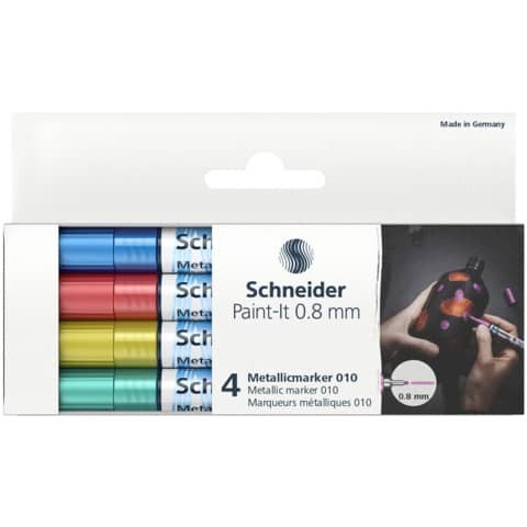Schneider Metallmarker 4 Stück 0,8mmPaint-It sortiert Set 2