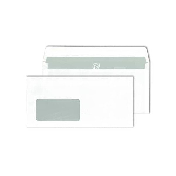 Mayer-Kuvert network Briefhülle DIN lang mit Fenster, Haftklebung, 80g m², weiß, 500 Stück