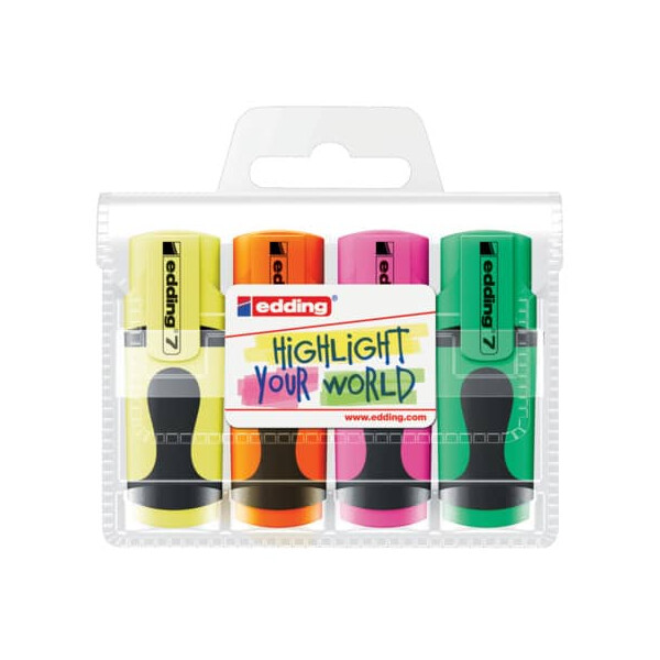 EDDING Textmarker e-7 highlighter neon mini 4 Stück