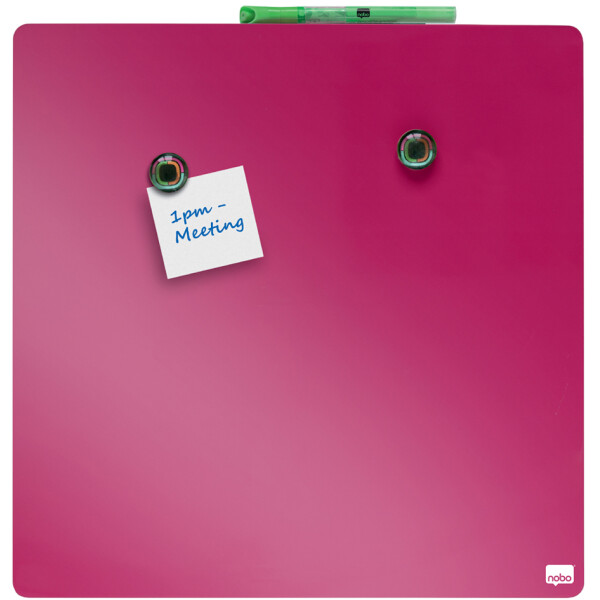 nobo Weißwandtafel, quadratisch, (B)360 x (H)360 mm, rosa