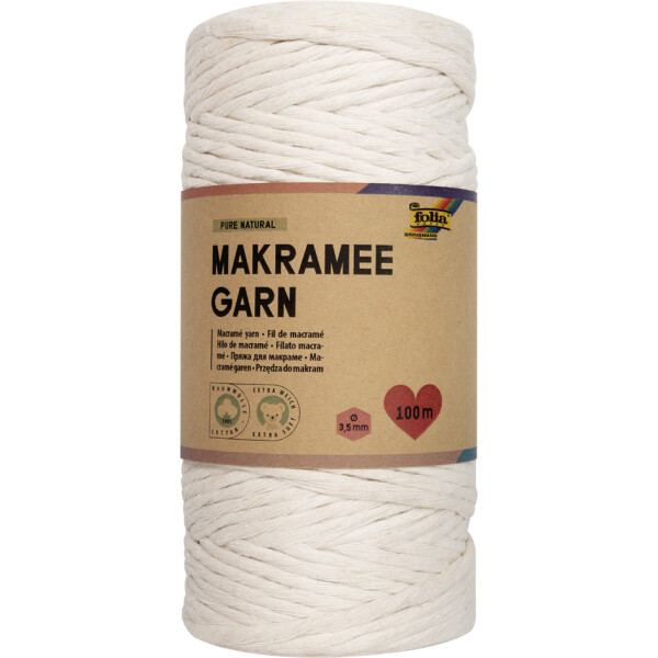folia Makramee-Garn MUSTARD FIELD, Länge: 100 m