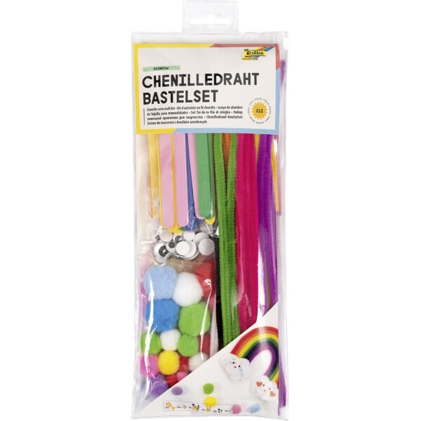 folia Chenilledraht Bastelset RAINBOW, 212-teilig
