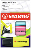STABILO Textmarker BOSS MINI, 3er Karton-Etui