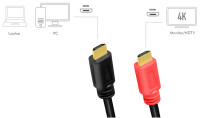 LogiLink HDMI Kabel 2.0, A-Stecker - A-Stecker, AMP, 10 m
