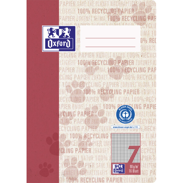 Oxford Schulheft "Recycling", DIN A5, 16 Blatt, Lineatur 1