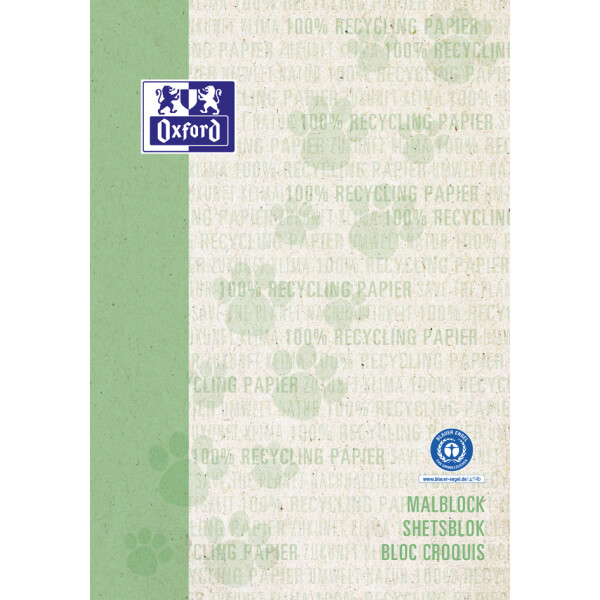 Oxford Malblock "Recycling", DIN A4, 100 Blatt, grün