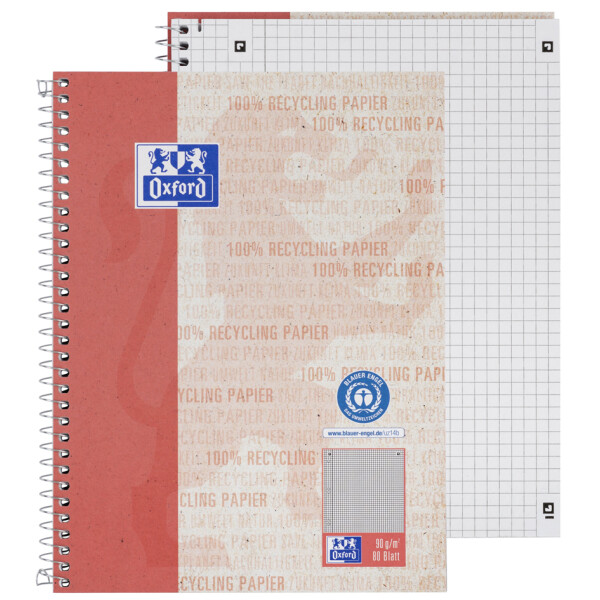 Oxford Collegeblock "Recycling", DIN A5+, 80 Blatt, liniert